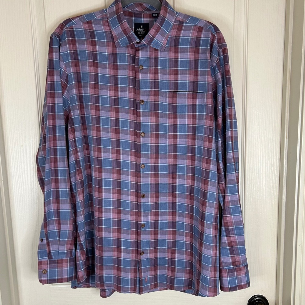 Johnnie-O Andes Top Shelf Bandana Plaid Button Up Shirt Mens Size Large‎ LS